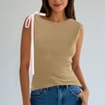 thumbnail image 1 of BLCHUNen Workout Tops for Women Sleeveless Crew Neck Pullover Tied Stretch Loose Breathable Home Casual Relaxed Trendy Tank Tops, 1 of 7
