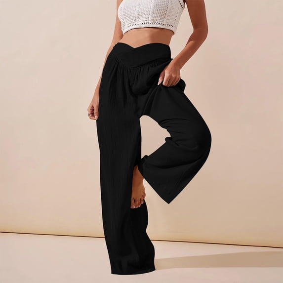 BLCHUNen Yoga Pants for Women Tummy Control Lightweight Loose Elastic High Waist Loungewear Fitness Sports Pants