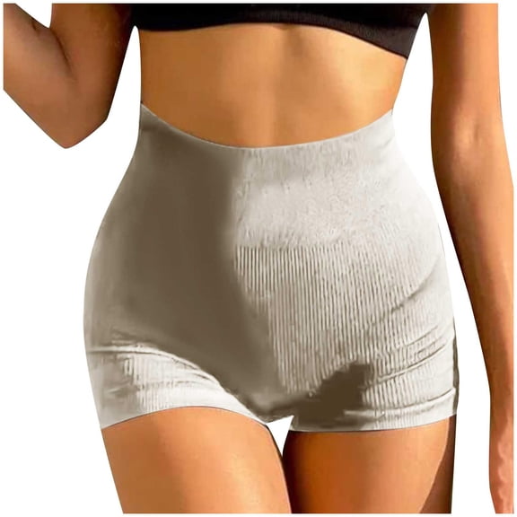 BLCHUNen bikers shorts for women Elastic waist casual stretch Lightweight Breathable running Sports workout shorts