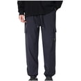 thumbnail image 1 of BLCHUNen Cargo Pants for Men Jogger Fleece Lined Plus Size Drawstring Elastic Waist Outdoor Sports Active Athletic Casual Pants, 1 of 4