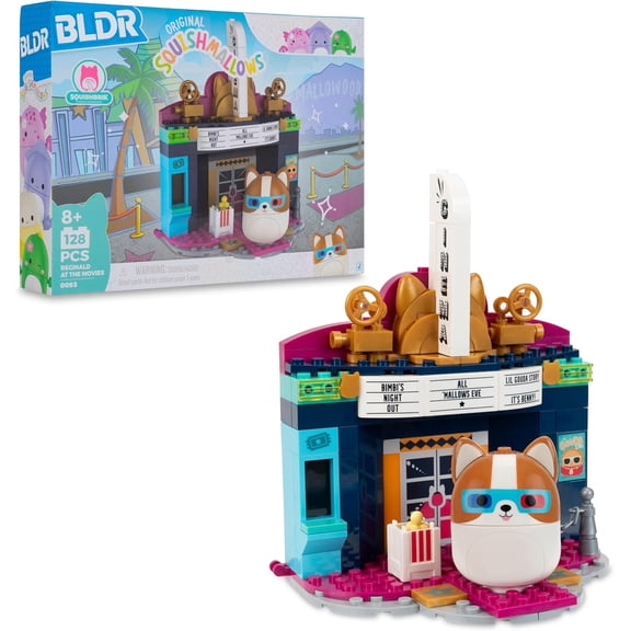 BLDR Squishmallows Reginald at The Movies Building Set - Reginald The Corgi Buildable Figure - Squishmallows Fans 8+