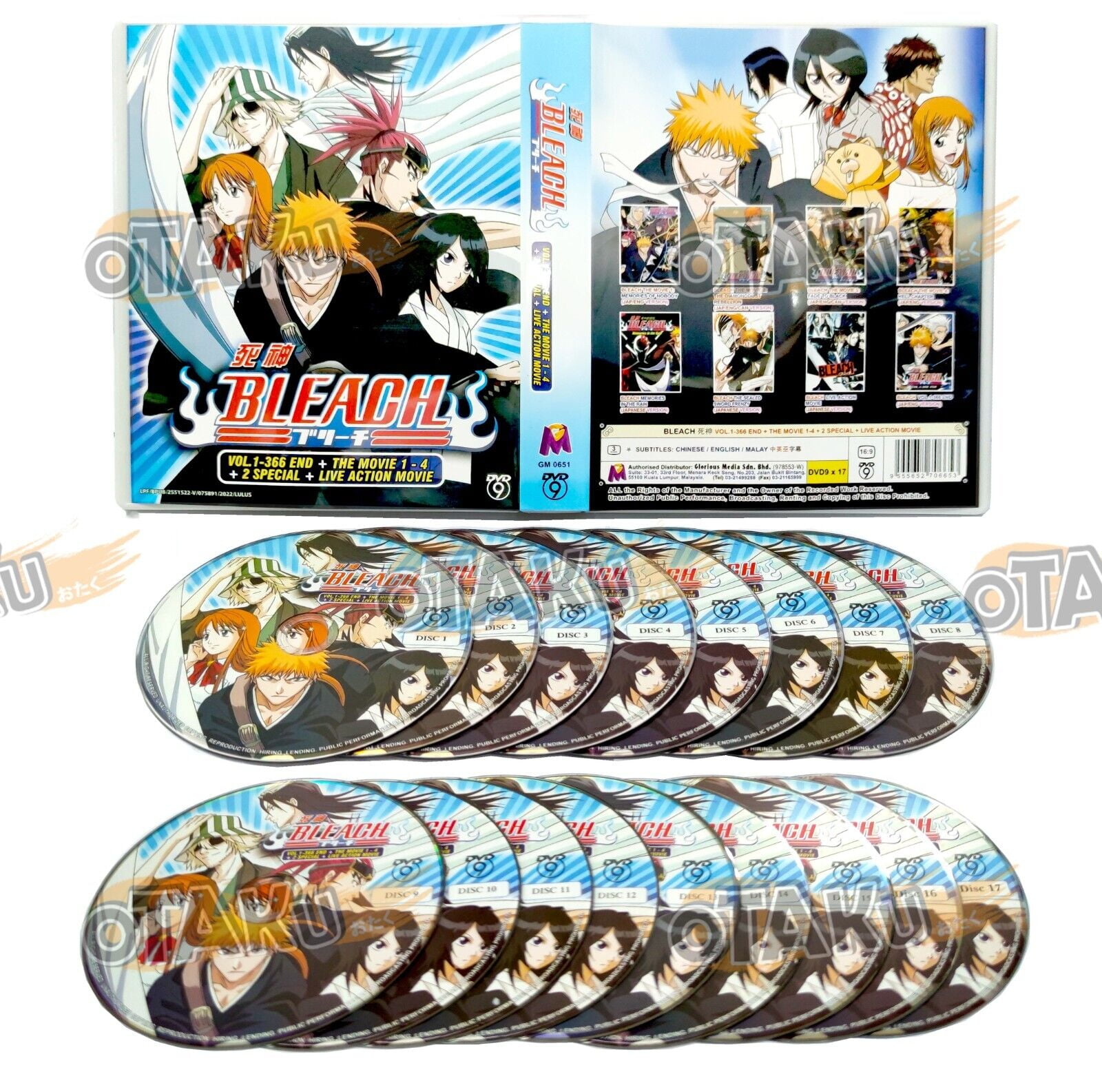BLEACH + LIVE ACTION MOVIE ANIME TV DVD (1366 EPS+4 MOVIES+2 SP