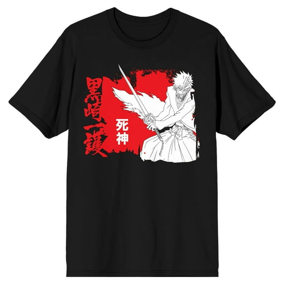 BLEACH White Ichigo Men's Black Graphic Tee-6XL