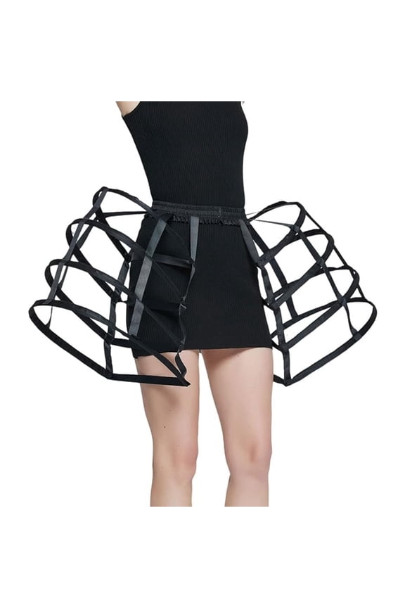 Double Hoop Skirts for Women Baroque Crinoline Cage Rococo Underskirt Half Slip