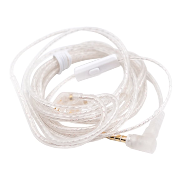 BLEEUS 0.75mm 2 Pin Silver Plated Headphones Upgrade Cable 3.5MM For Kz (B With mic)Headphone Accessories