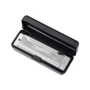 BLEEUS 10 Hole 20 Tone Harmonica Portable Harmonica Adults Gift Silver Musical Instruments Supplies Silver