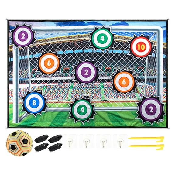 BLEEUS 100cm Soccer Game Mat Set Foldable Soccer Games For Backyard Lawn (Yellow Ball) Sporting Supplies (Yellow Ball)