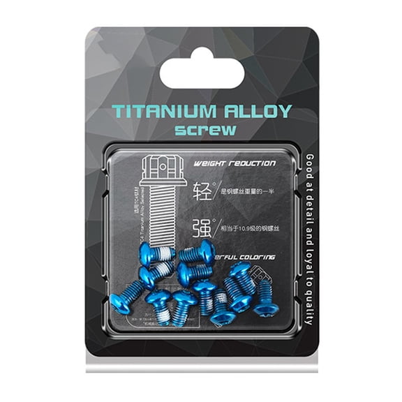 BLEEUS 12x M5x10mm Disk Brake Rotor Bolts Mountain Bike T25 Brake Screws Cycling Essentials (Blue)