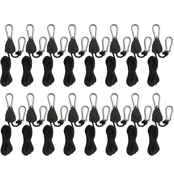 BLEEUS 16pcs 1.6M Ratchet Locking Hanger 1/8 Lift Pulley For Camping Tent