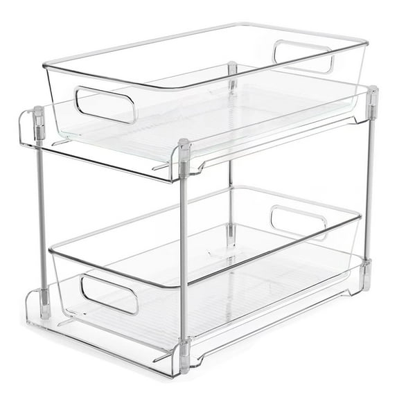 BLEEUS 2 Tier Slide-out Storage Container Multipurpose Drawer for Kitchen Bathroom Home Supplies (1Pc)