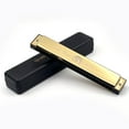 thumbnail image 1 of BLEEUS 24 Holes Portable Harmonica C Key Standard Harmonica Party Favors (Gold) Musical Instruments Supplies (Gold), 1 of 9