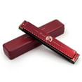 thumbnail image 1 of BLEEUS 24 Holes Portable Harmonica C Key Standard Harmonica Party Favors (Red) Musical Instruments Supplies (Red), 1 of 9