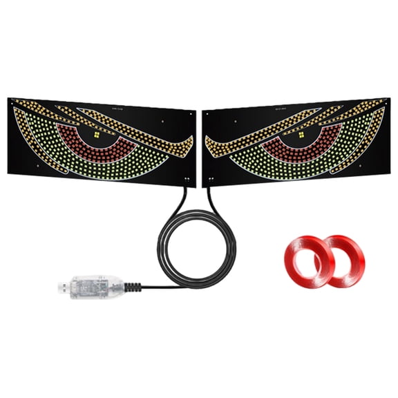 BLEEUS 2Pcs Led Car Dynamic Devil Eye Atmosphere Light Usb Decorative Light Car lights （Green）