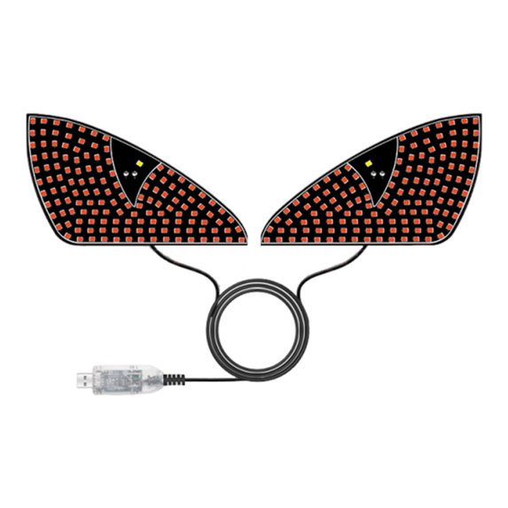 BLEEUS 2Pcs Led Dynamic Demon Eyes Atmosphere Light Usb 12 Modes Decorative Light Car lights (Red)