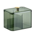 thumbnail image 1 of BLEEUS 3-Section Cotton Swab Storage Box Dust-proof Container for Home Storage Home Supplies (Green), 1 of 10