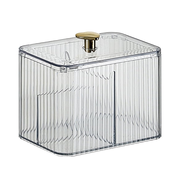 BLEEUS 3-Section Cotton Swab Storage Box Dust-proof Container for Home Storage Home Supplies (White)