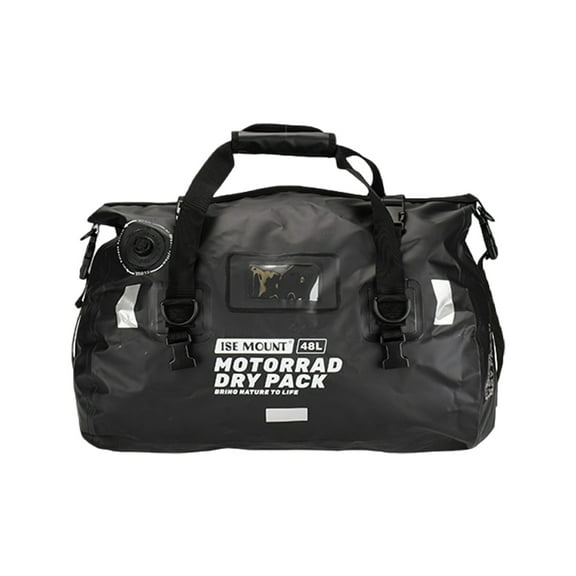 BLEEUS 48L Motorcycle Seat Bag Waterproof Backpack For Outdoor Travel Cycling Essentials (Black Small)