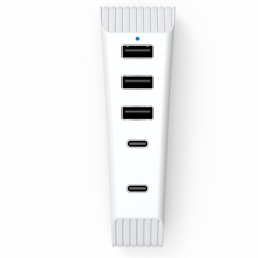 BLEEUS 5 Ports Usb Hub 3USB + 1 Type C Port+ 1 Type-c for Ps 5 Slim Disc&digital (White)Game Accessories
