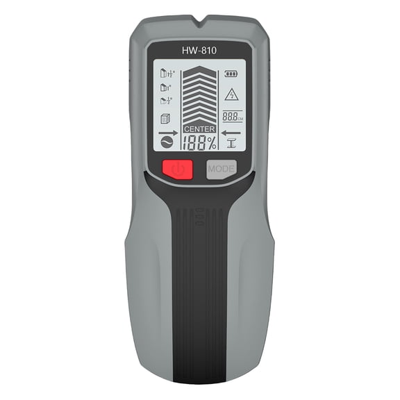 BLEEUS 6 In 1 Smart Stud Finder Wall Scanner For Wood Magnetic Metal Ac Wire Measurement and analysis supplies (Grey)