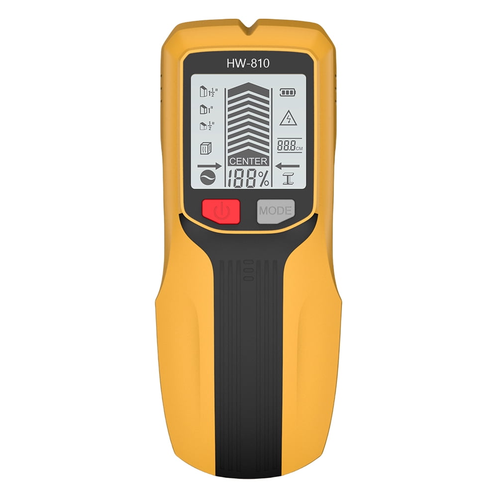 BLEEUS 6 In 1 Smart Stud Finder Wall Scanner For Wood Magnetic Metal Ac Wire Measurement and analysis supplies （Yellow）