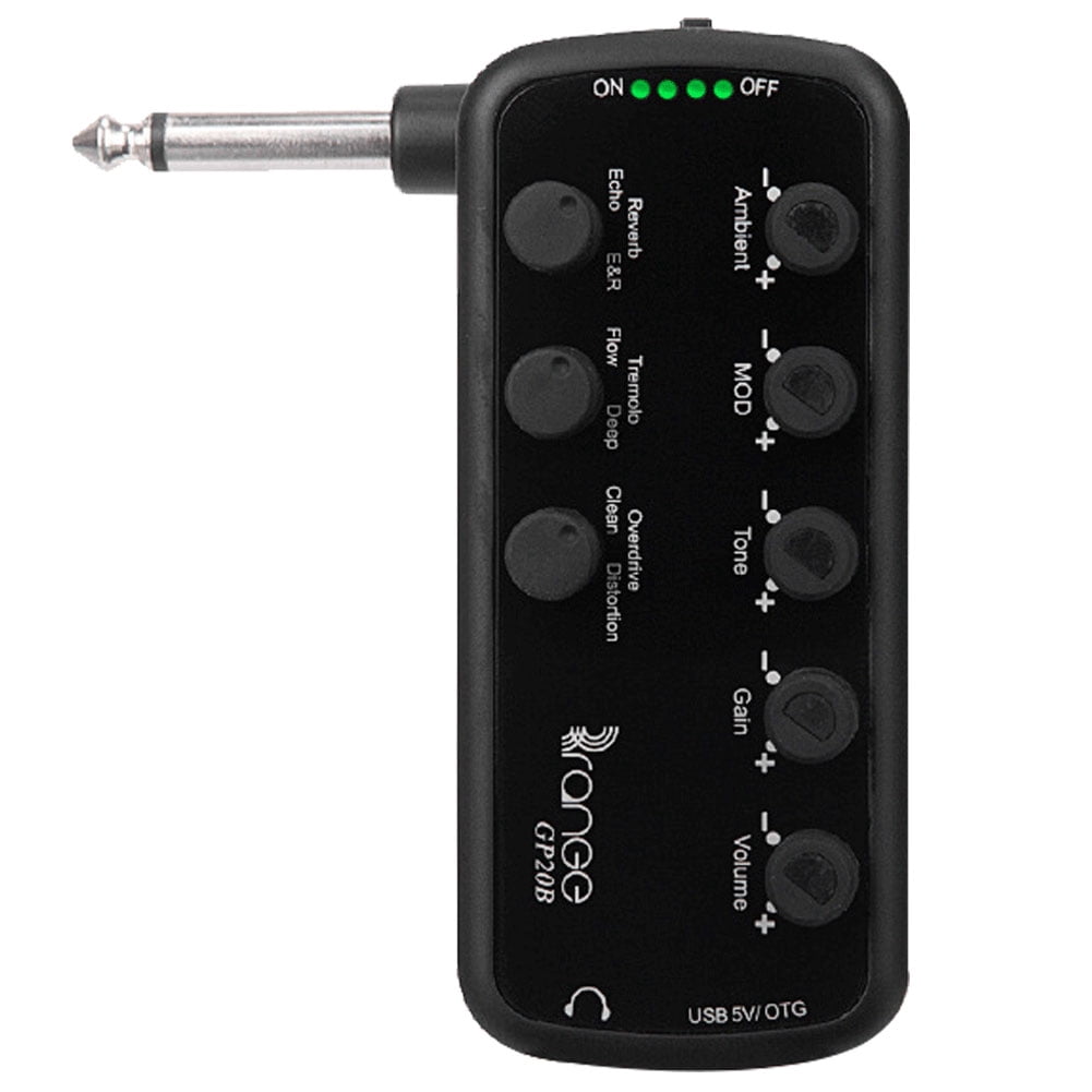 BLEEUS Bass Headphone Amplifier Usb Chargable Carry-on Plug-in Multi-effects Amp Musical Instruments Supplies (B)