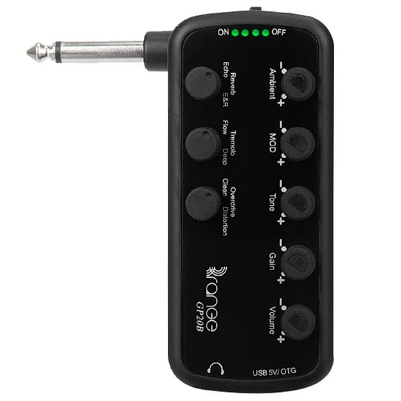 BLEEUS Bass Headphone Amplifier Usb Chargable Carry-on Plug-in Multi-effects Amp Musical Instruments Supplies (B)