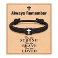 thumbnail image 1 of BLEEUS Braided Rope Cross Bracelet Christian Bracelet For Men Boy Gifts (Black A) Christmas Essential (Black A), 1 of 10