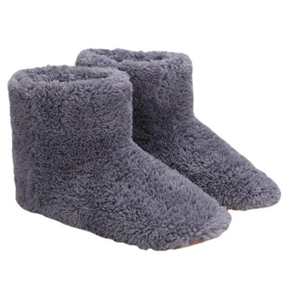 BLEEUS Electric Heated Plush Slippers Usb Heating House Shoes For Home Indoor Home Supplies (Men)