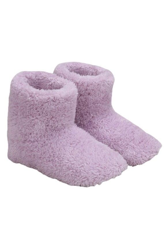 Electric Heated Plush Slippers Usb Heating House Shoes For Home Indoor Home Supplies (Women)
