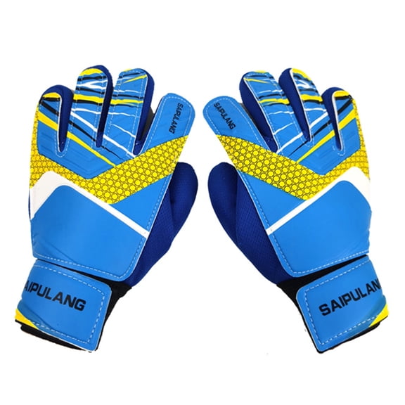 BLEEUS Football Gloves Adjustable Elastic Pu Sports Accessories (5 Blue) Sporting Supplies (5 Blue)