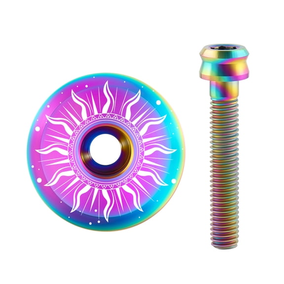 BLEEUS Headset Stem Top With Bolt M6 Mtb Headset Top Bike Parts Cycling Essentials (Sun)