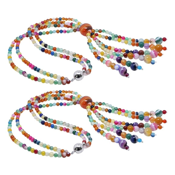 BLEEUS Magnetic Curtain Tiebacks Boho Colorful Beaded Curtain Holdbacks For Home Office Home Supplies
