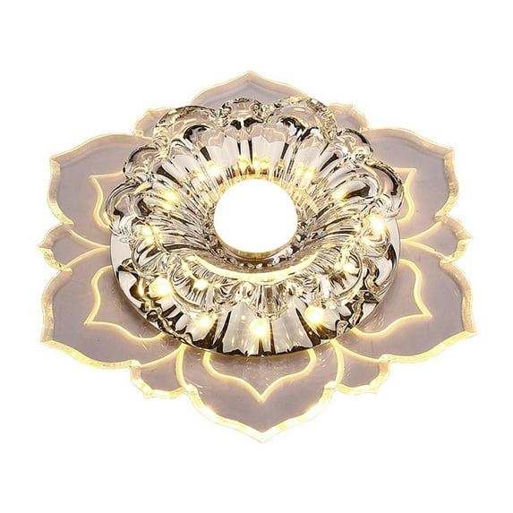 BLEEUS Modern Led Crystal Ceiling Lights Surface Mounted Porch Aisle Lamp Lighting Supplies (White)