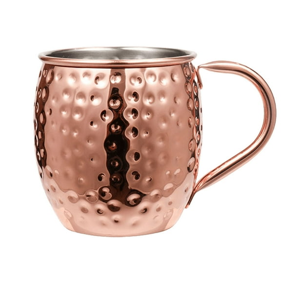 BLEEUS Moscow Mule Mug Stainless Steel Beer Cup Cocktail Mug Coffee Cup Kitchen Daily Supplies (Copper D)