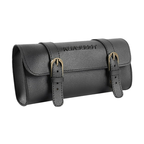 BLEEUS Retro Saddle Bag Leather Bike Handlebar Tool Bag For Cycling Motorcycle accessories (Black)