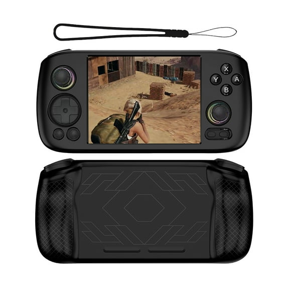 BLEEUS Silicone Protective Case Cover For Anbernic Rg 406H Handheld Game Console (Black)Game Accessories