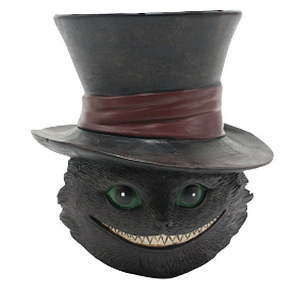 Succulent Planter Cute Resin Planter Xmas Gift Cat Plant Holder Halloween Christmas Decoration (Black Cat)