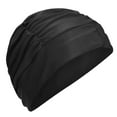 thumbnail image 1 of BLEEUS Swim For Women Pleated Bathing Caps Swimming Hats For Long Hair (Black) Water Sports Supplies (Black), 1 of 9
