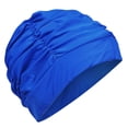 thumbnail image 1 of BLEEUS Swim For Women Pleated Bathing Caps Swimming Hats For Long Hair (Blue) Water Sports Supplies (Blue), 1 of 9