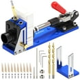 BLEKOO Upgraded Pocket Hole Jig Kit, Pocket Hole Drill Guide Jig Set