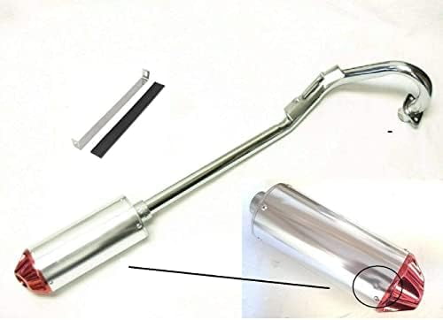 BLEMISHED NEW Replacement RED Tip Exhaust Pipe Muffler Set Dirt Bikes Compatible with Honda CRF50 XR50 SDG SSR Taotao 110cc 125cc and their Clones BLEMISHED Silencer