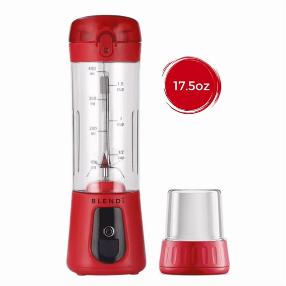 Blendi Pro Plus Premium Cordless Portable 17.5oz Rechargeable Blender, Red