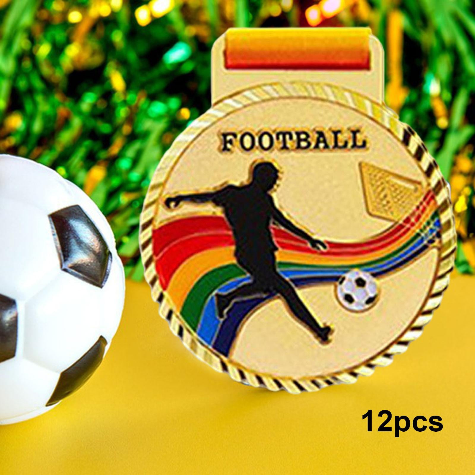 BLESIYA 12x Soccer Medals for Awards Alloy Party Favors for Spelling Bees Sports medal