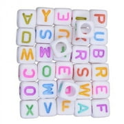BLESIYA 2-4pack 200 Pcs Mix Square Acrylic Alphabet Beads Charms Large Hole DIY Crafts 2 3 Pcs