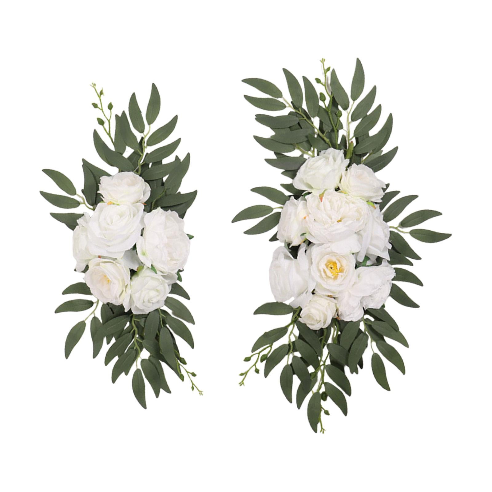 BLESIYA 2 Pieces Floral Swag Backdrop Wedding Arch Flowers for Home