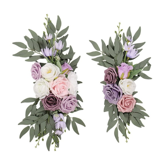 BLESIYA 2 Pieces Floral Swag Backdrop Wedding Arch Flowers for Home Stage Decoration