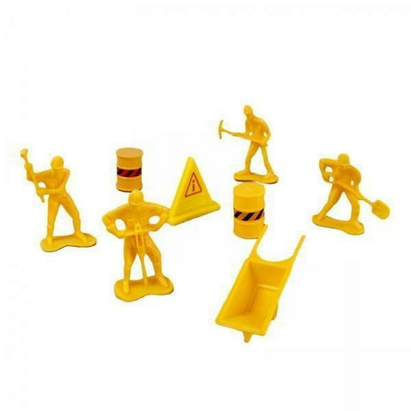 BLESIYA 2X 8 Pieces Construction Cake Toppers Collectibles Ornament Street Workers Model