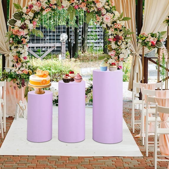 BLESIYA 3Pcs Cylinder Pedestal Covers Backgrounds for Wedding Graduation Anniversary light