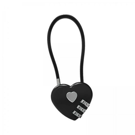 BLESIYA 3X Heart Padlock Small Shaped Padlock for Valentine's Day