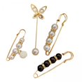 thumbnail image 1 of BLESIYA 4x4Pcs Women Pearl Brooch Adjust Waist Pins for Sweater I, 1 of 6